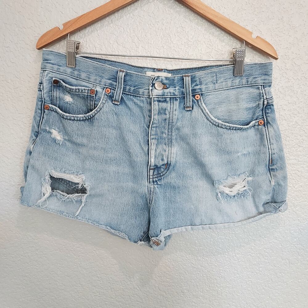 Madewell Relaxed Denim Distressed Shorts Size 29